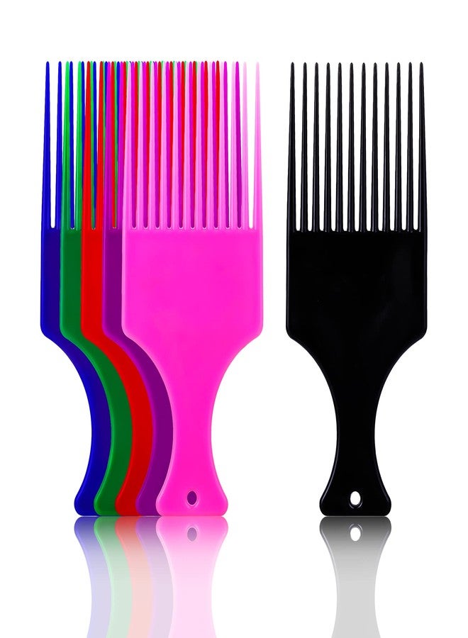 Molain 6 Pcs Plastic Afro Pick Comb for Smooth, Wide-Tooth Styling of Natural Curly Hair - Image 1